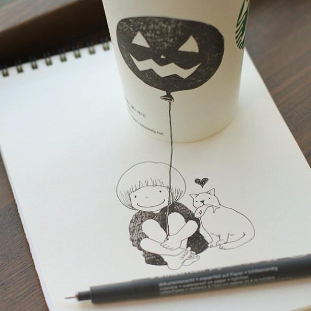 cute starbucks drawings